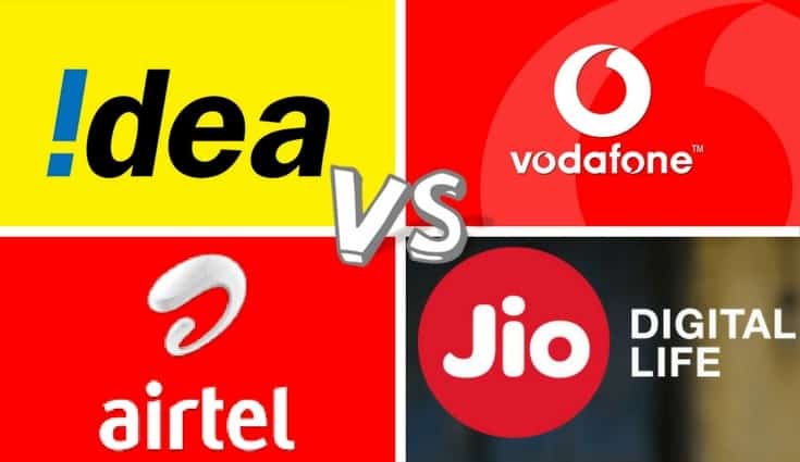 Jio, Idea, Airtel, Vodafone