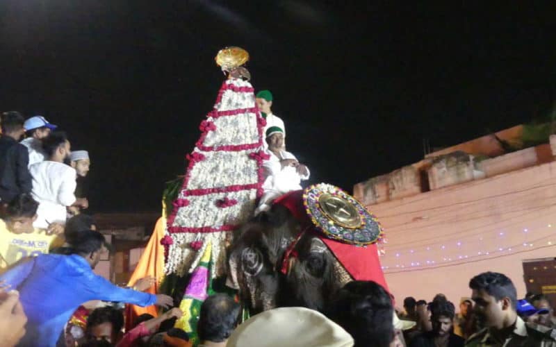 Karnataka Elephant takes part in Giarveeh rally in Hyderabad