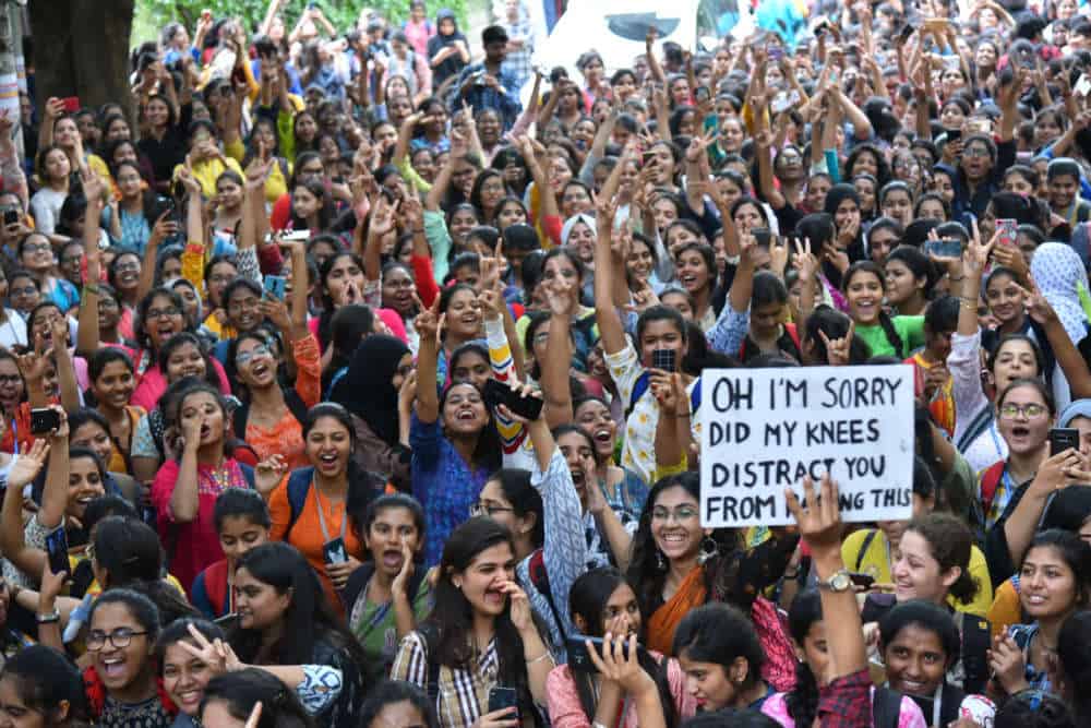 St Francis College students protest against dress code