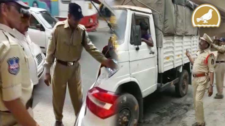 Who can check vehicles, constable or officer?