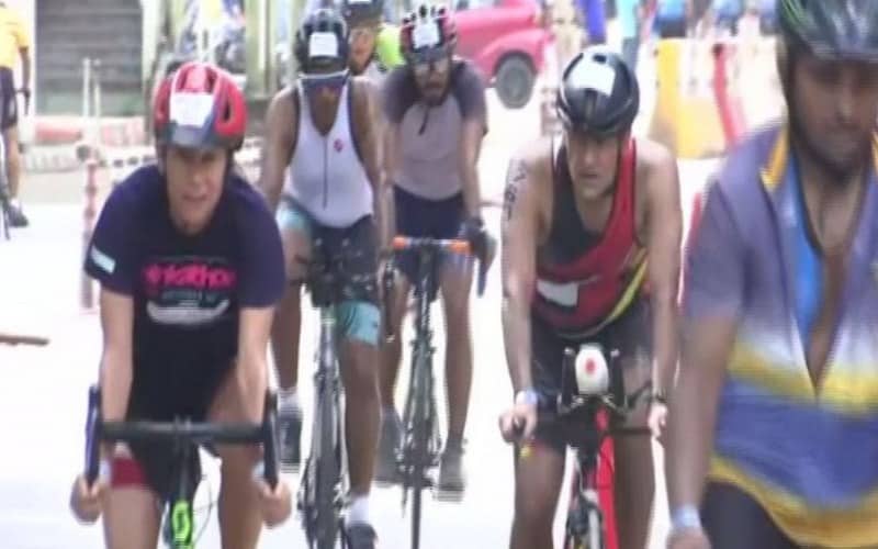 Goa CM attends IRONMAN 70.3 triathlon