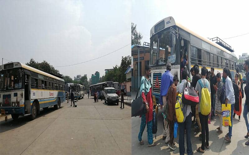 Owing to unending strike, RTC conductor becomes barber