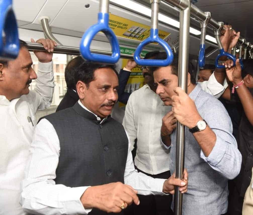 KTR flags off new metro rail services in Hyderabad