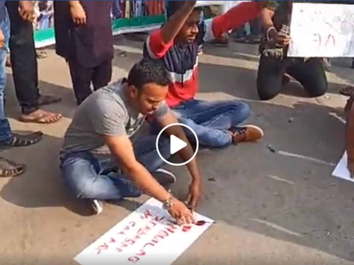 Youth Protesting against CAA NRC in Gulbarga
