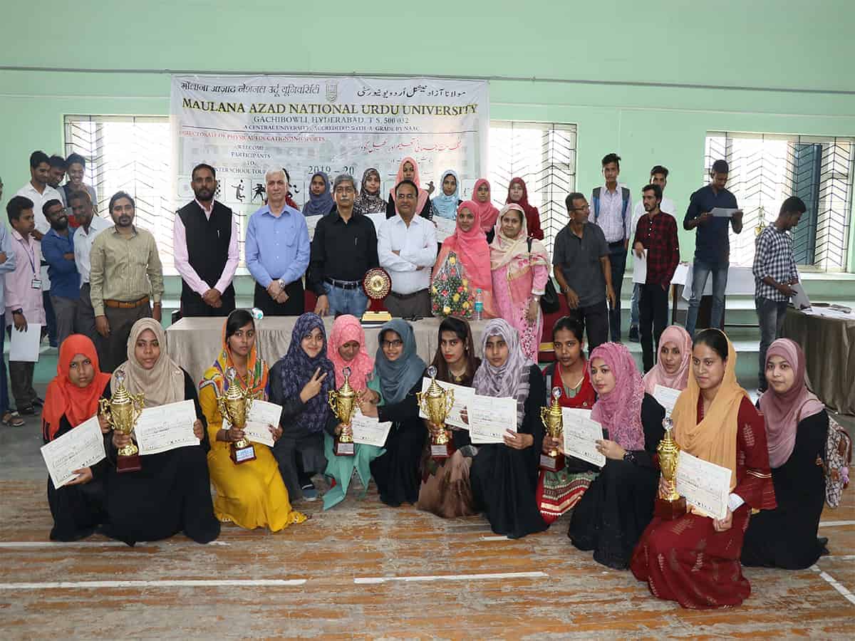 Inter-School tournament prize distribution ceremony at MANUU