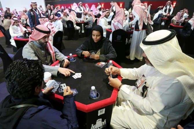 Saudi women playing baloot