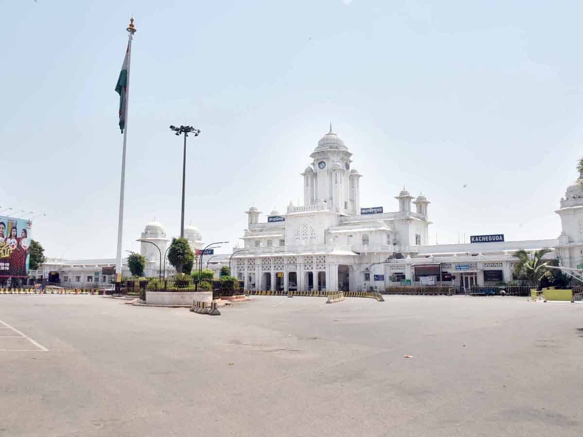 Deserted look of Kachiguda Railway Station