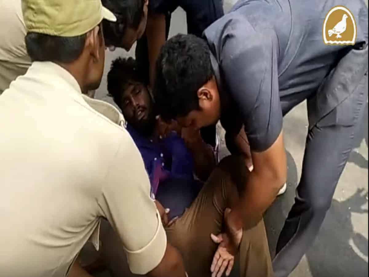ABVP and PDSU students stormed the Telangana Assembly
