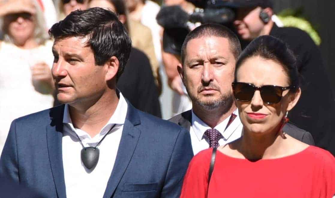 Jacinda Ardern with fiance Clarke Gayford