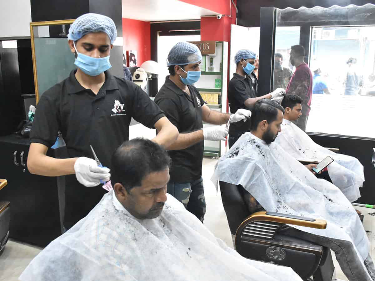Salons open in Hyderabad after relaxation in lockdown rules