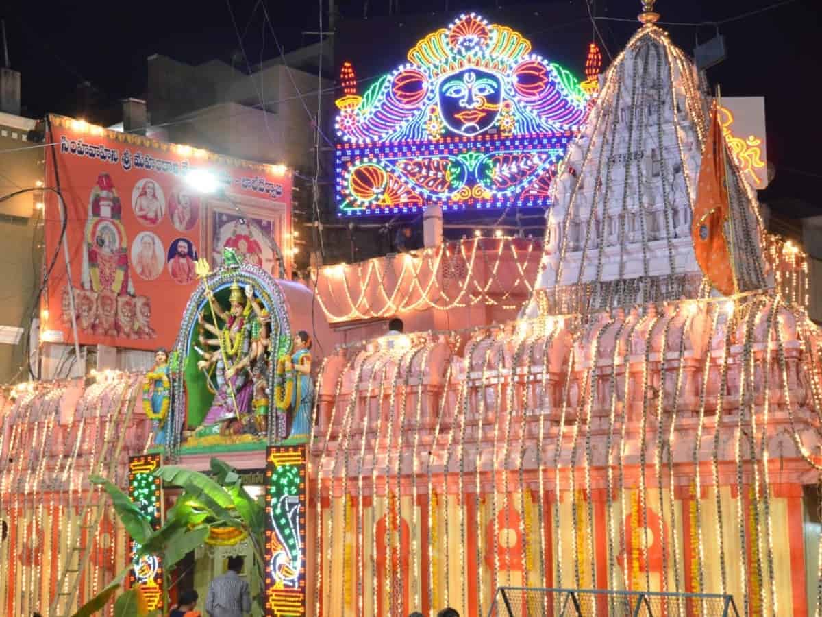 Lal Darwaza Temple in Old City. Pictures by Mohammed Hussain