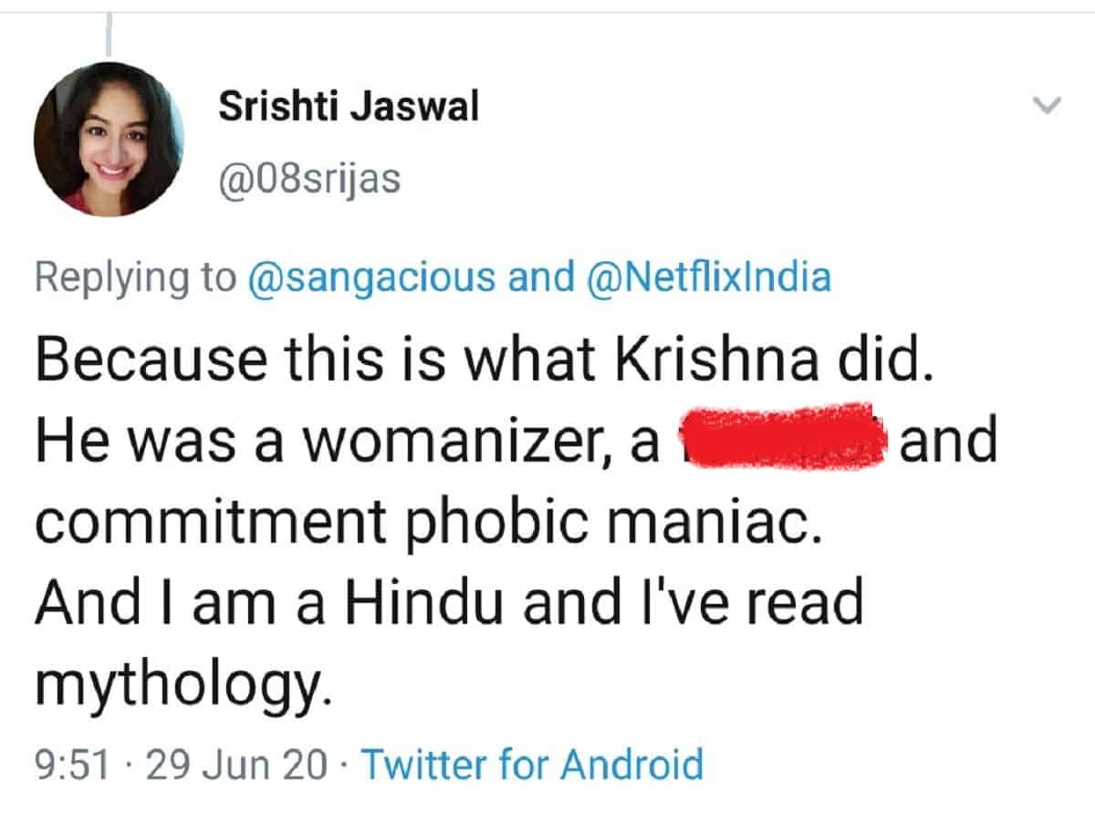 Hinduphobic tweet