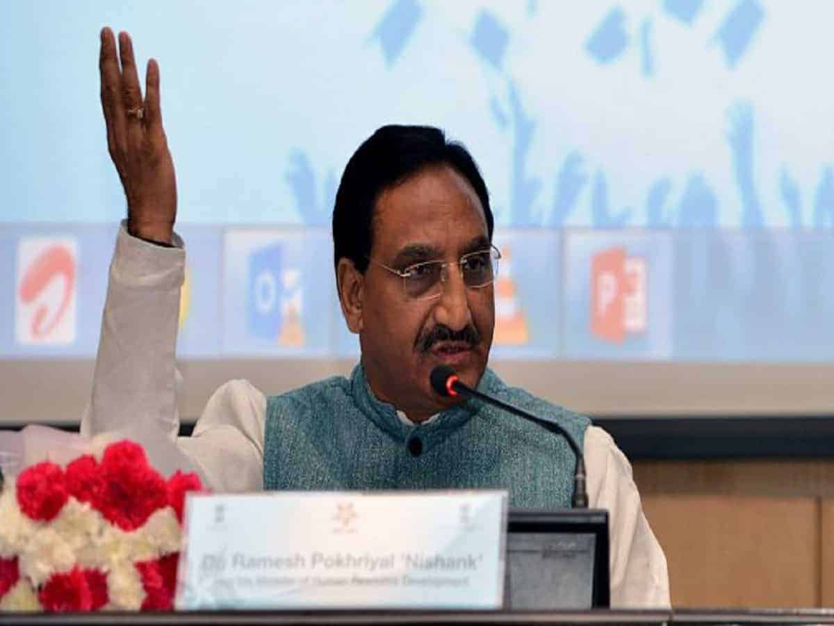Human Resource Development Minister Ramesh Pokhriyal Nishank.