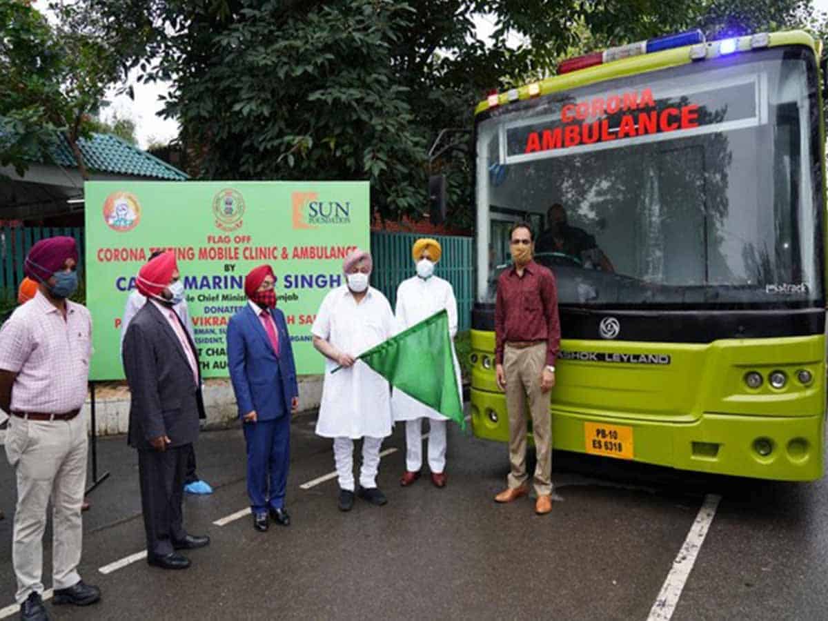 Punjab CM flags off coronavirus testing mobile clinic and ambulance