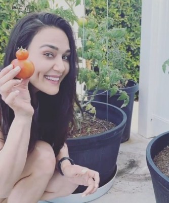 Preity Zinta a bit giddy looking at her kitchen garden