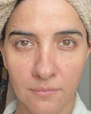 Shruti Seth in extreme close-up, sans make-up