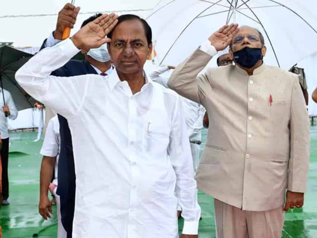 KCR hoists Tricolour amid low-key celebrations