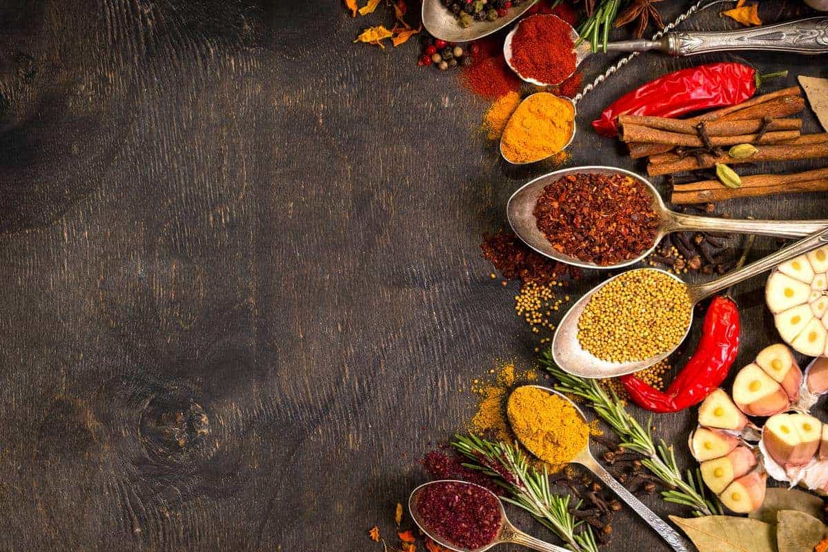 Set of various aromatic colorful spices