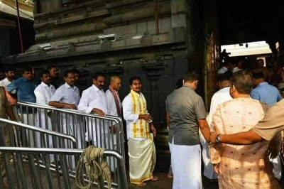 Andhra CM returns from Delhi, reaches Tirupati (Ld)