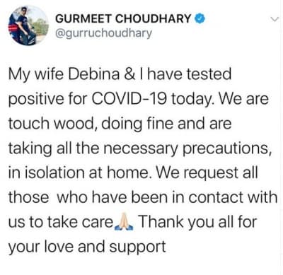 Gurmeet Choudhary, Debina Bonnerjee test Covid positive