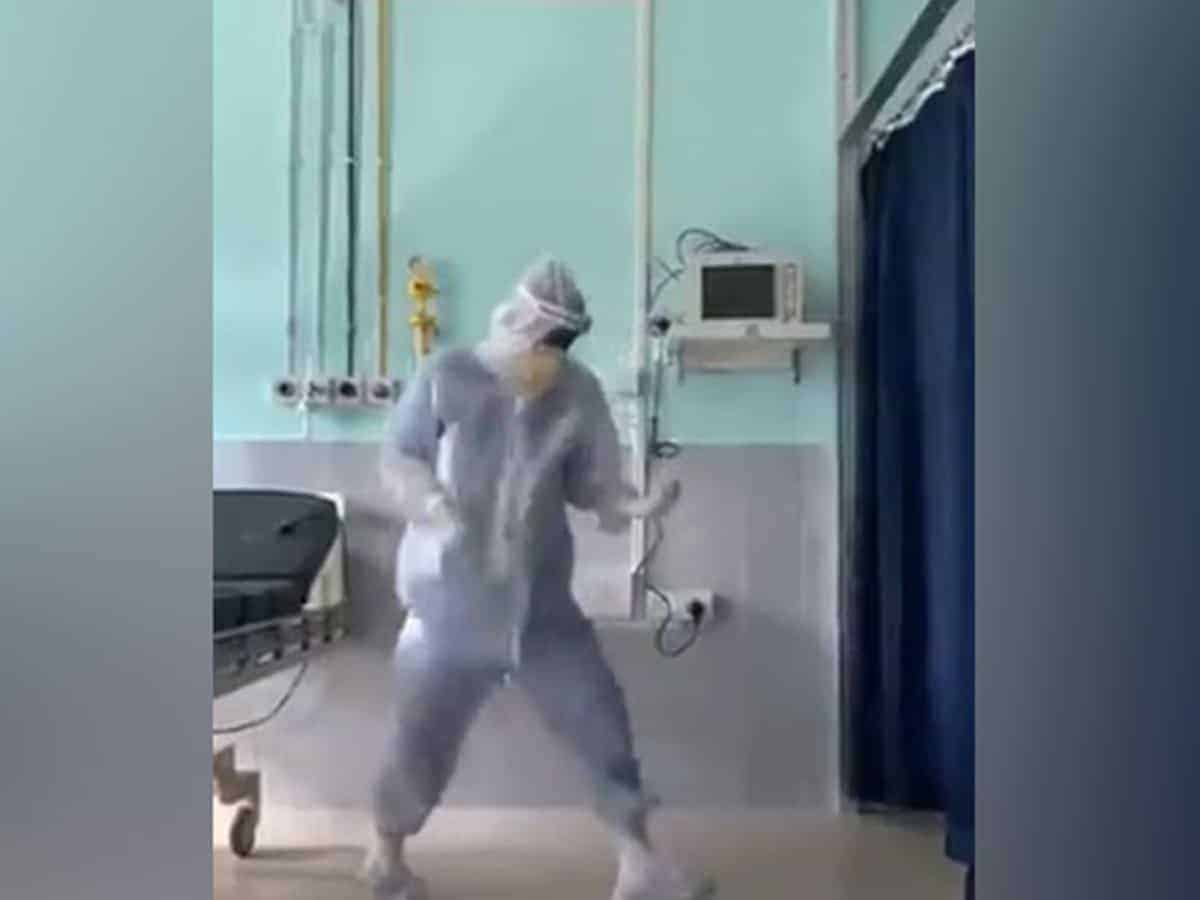 Doctor dances in PPE suit to cheer up COVID-19 patients in Assam
