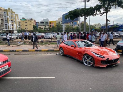 Speeding Ferrari knocks down, kills watchman in Hyderabad