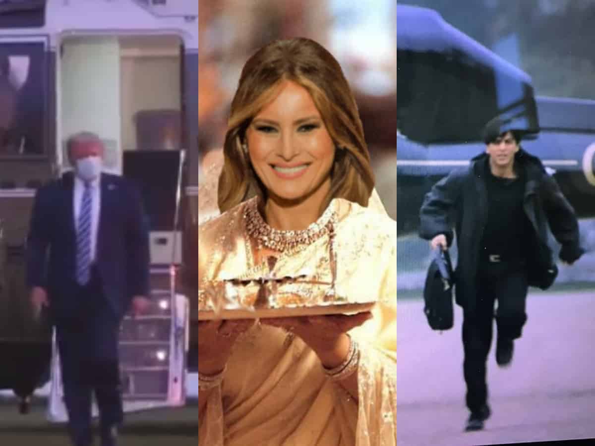 Hilarious! Trump's return to White House in chopper Vs SRK's entry in K3G