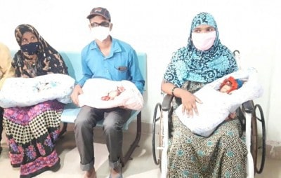 Covid positive woman delivers triplets in Telangana