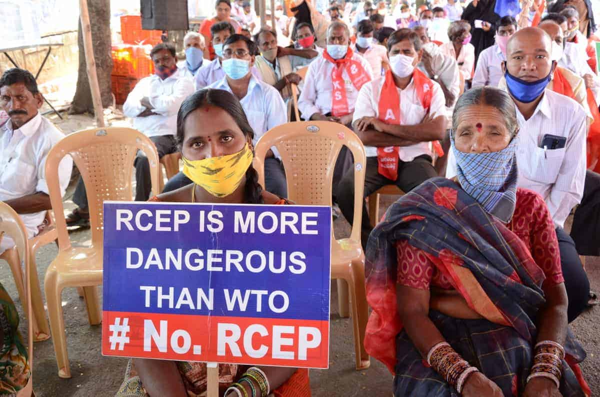 Protest Against Farm Bill in Hyderabad