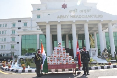 Naravane hands over medical equipment to Nepal Army