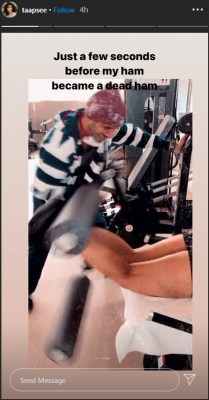 Taapsee undergoes intense hamstring exercises