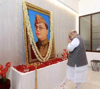 Amit Shah pays tribute to Netaji in Guwahati