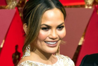 Chrissy Teigen sparkles in all-white ensemble
