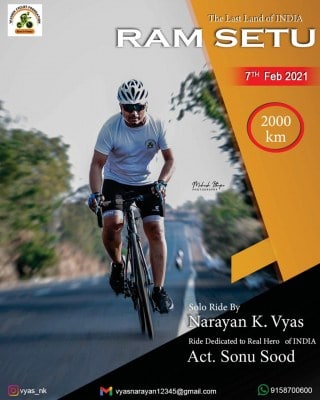 Cyclist dedicates 2,000-km ride to Sonu Sood
