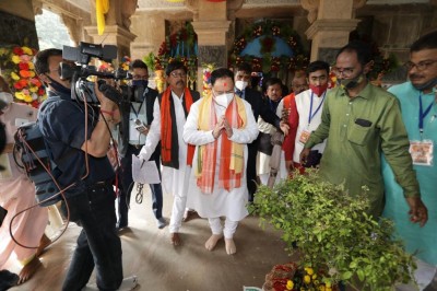 Nadda launches rice-collection drive to woo rural voters in Bengal