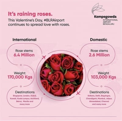 90L roses flown from B'luru airport for V-Day