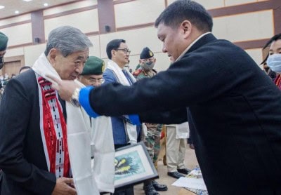 Memorial to Maj Khathing who set up Indian control over Tawang to come up