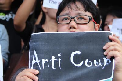 Myanmar anti-coup protesters honour woman shot dead by police