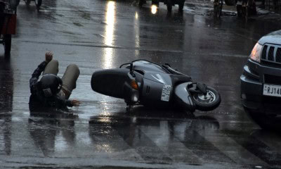 Punjab motorist drives on with accident victim's body on roof