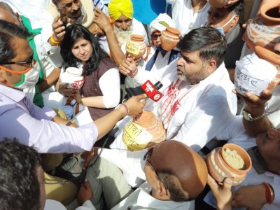 Kisan Cong protest in Delhi against farm laws