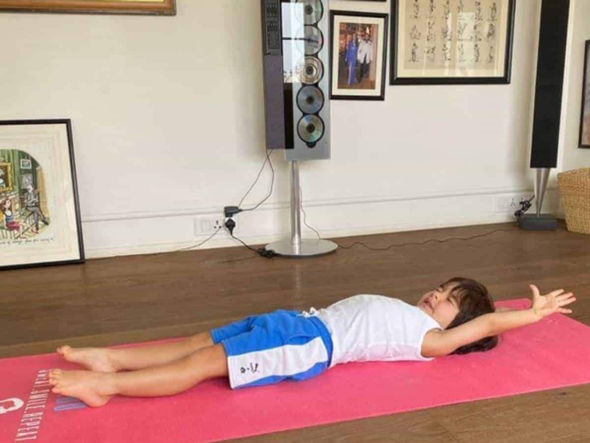 Is Taimur Ali Khan stretching after a nap or doing yoga? Kareena Kapoor can't decide!