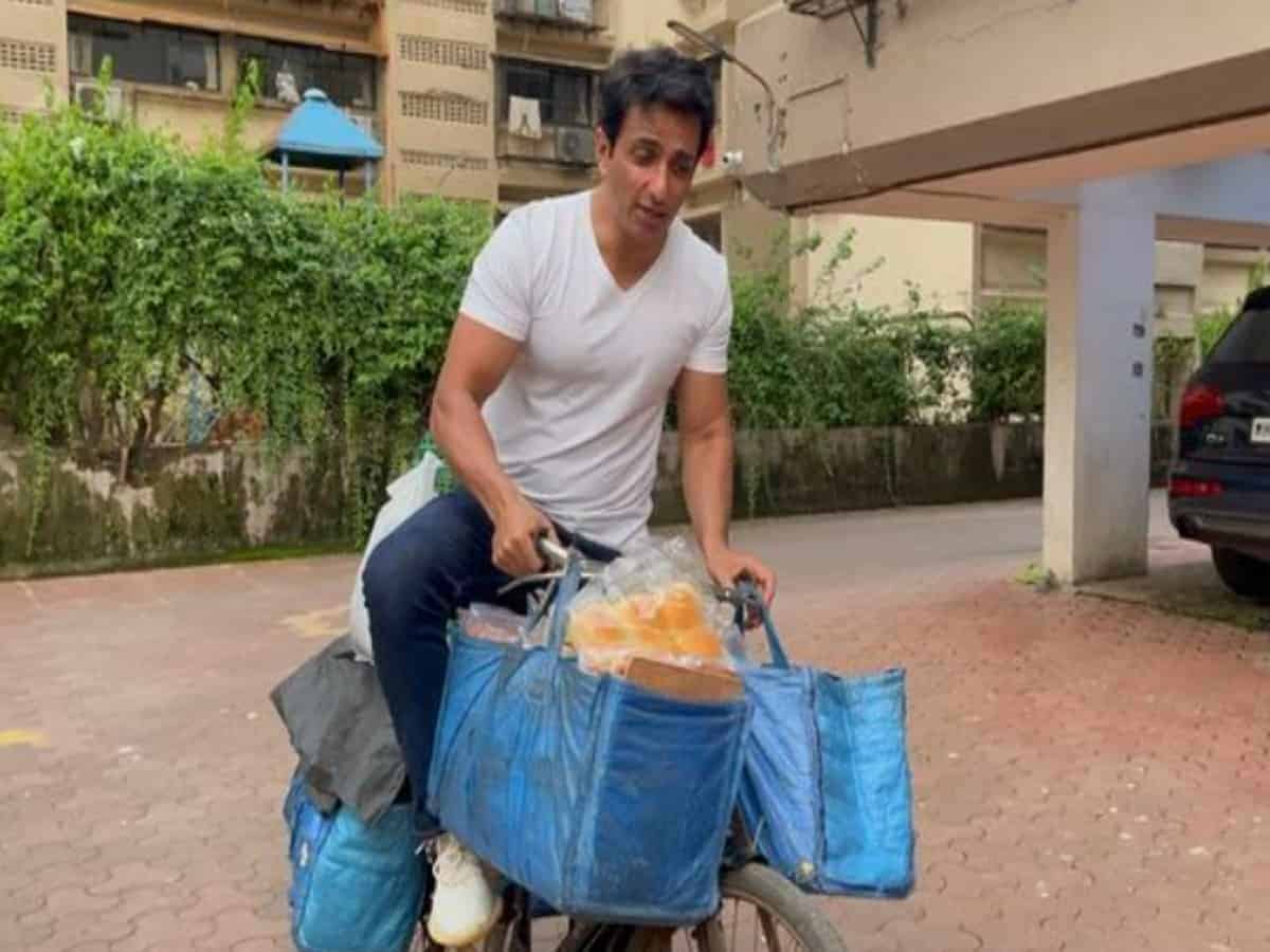 Sonu Sood sells eggs, bread on bicycle, video goes viral