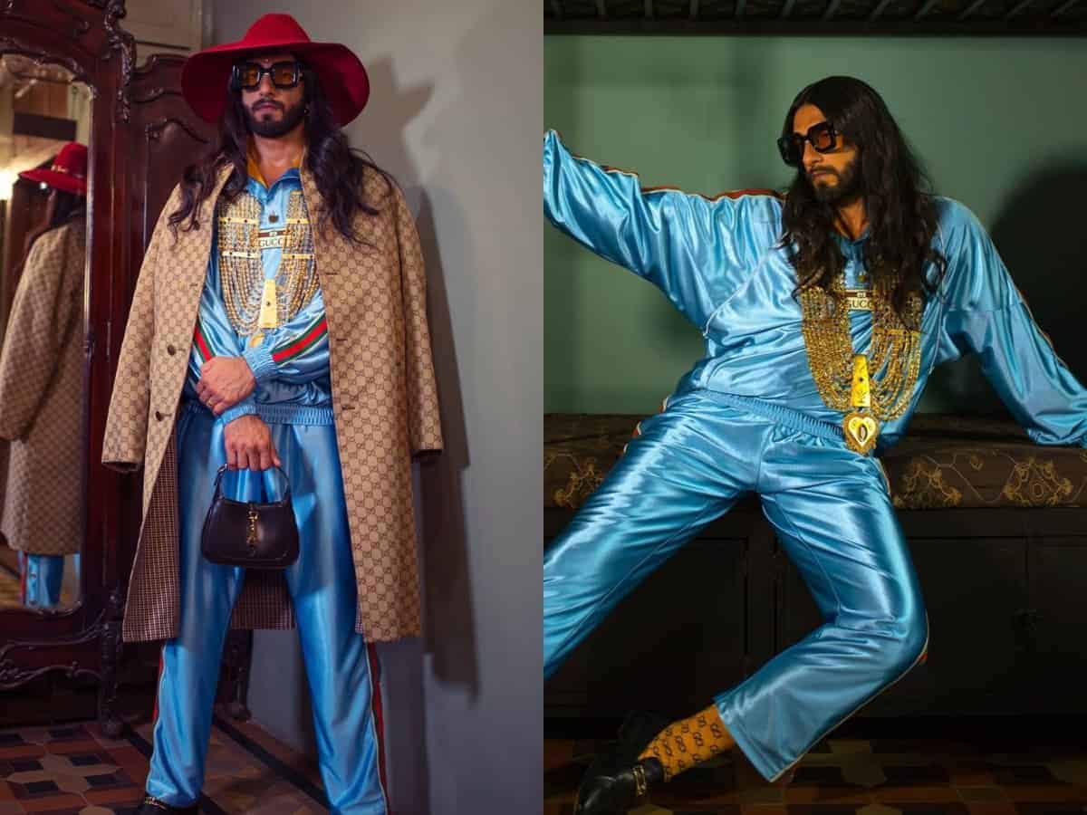 Ranveer's dramatic look goes viral, fans call him 'Deepika + bappi lahri'