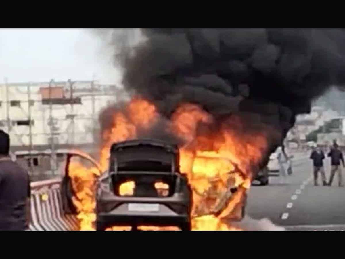burning car