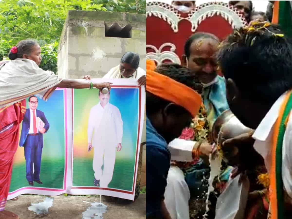 'Milk Bath Culture', a symbol of sycophancy, spreads to BJP