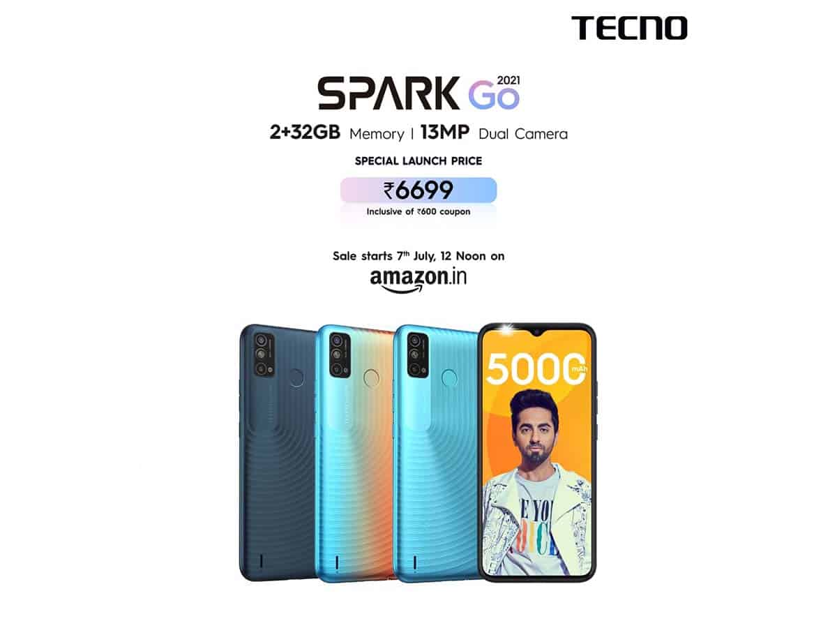 TECNO unveils SPARK Go 2021 in India at special launch price of Rs 6,699