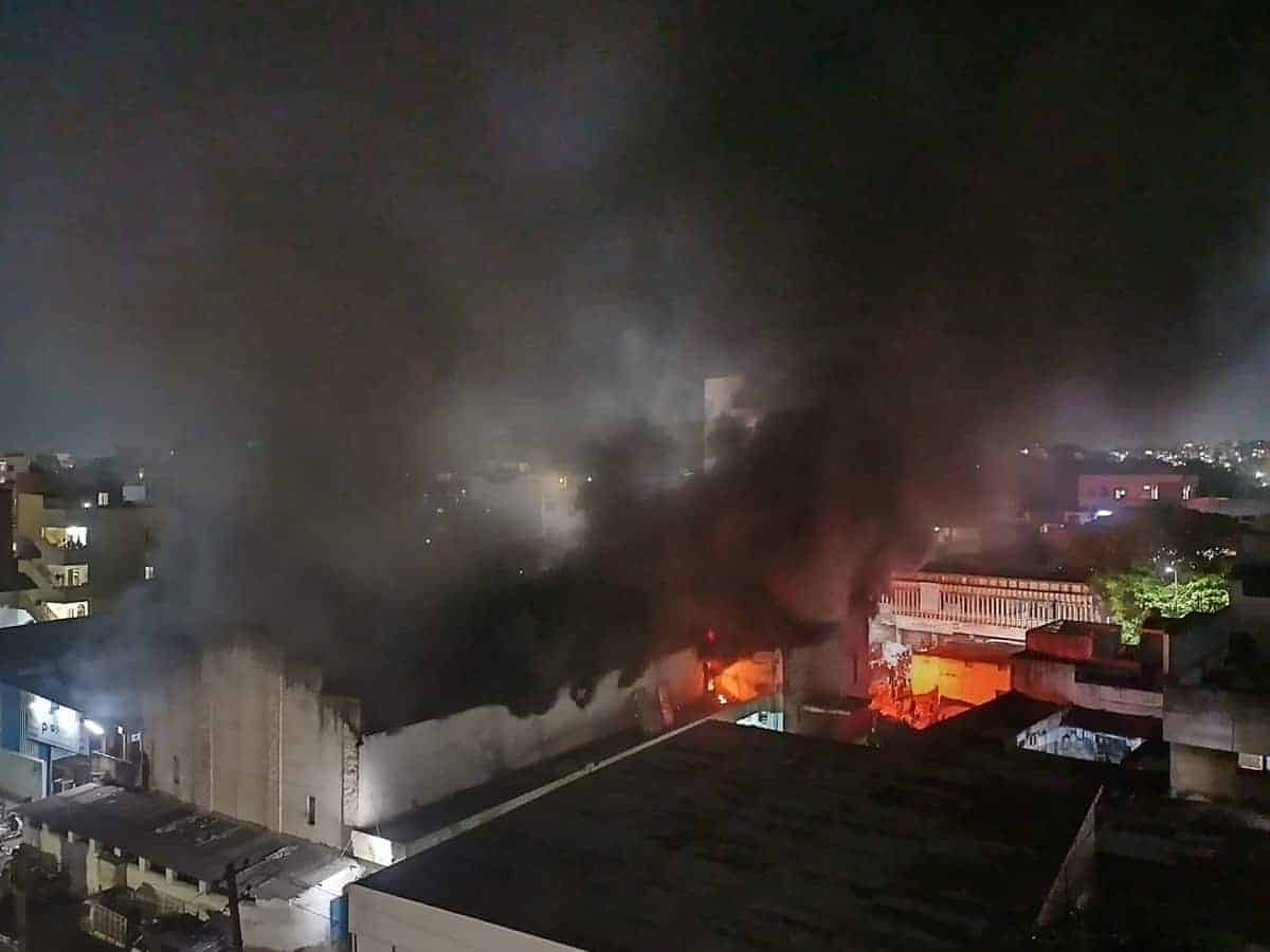 Fire erupts in Prakash Talkies' premises at Mangalhat