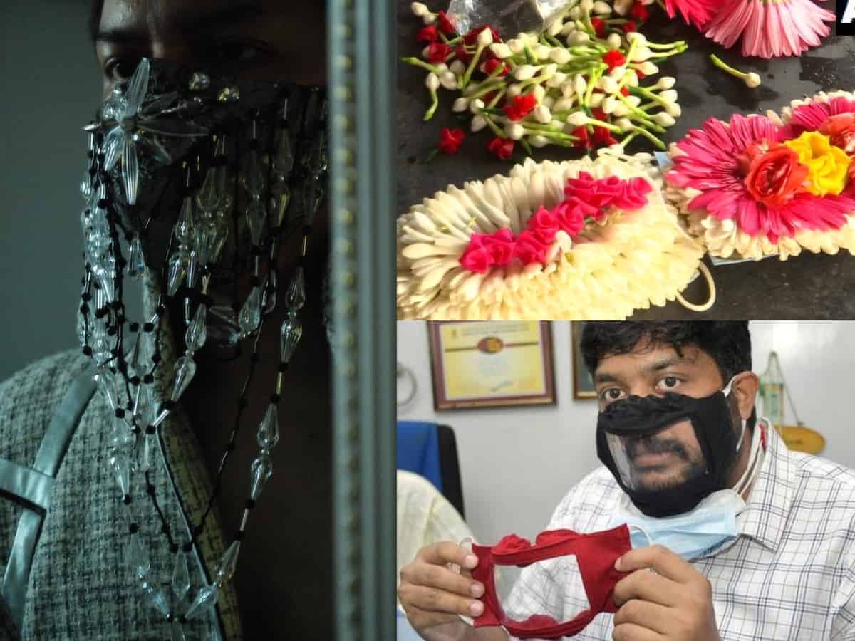 Flower, designer, Halloween-themed.. creative masks steal show!