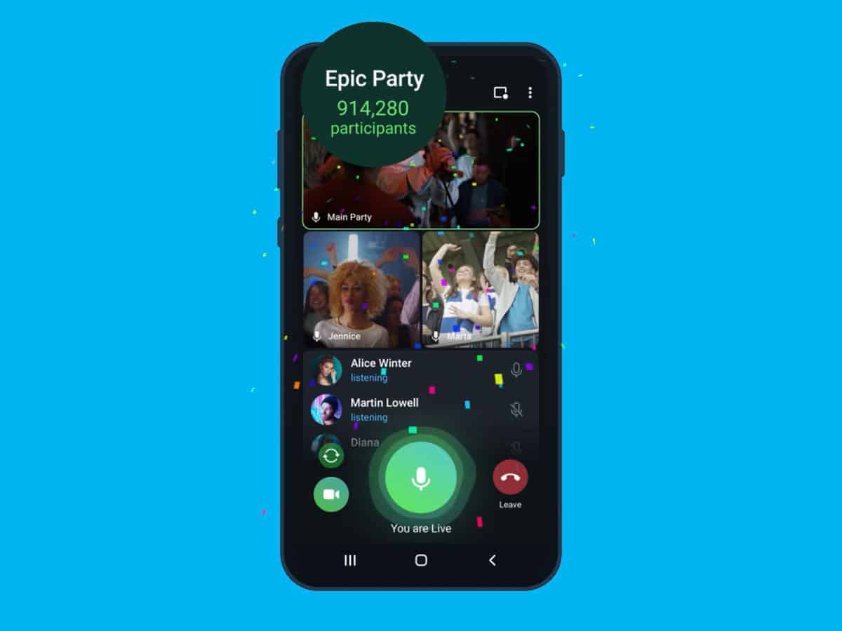 Telegram launches live stream feature with version 8.0 update