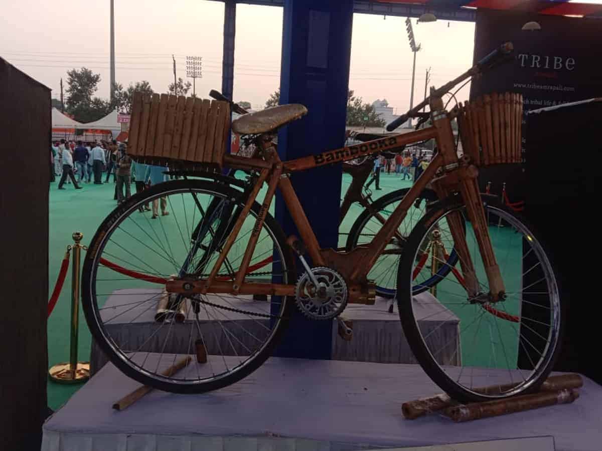 'Bambooka', a bicycle made of bamboo costs